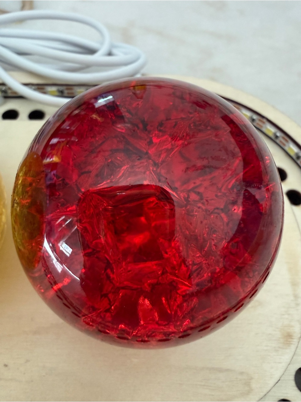 Red Crackle Glass Sphere Aura Crystal Ball Approx 50 mm